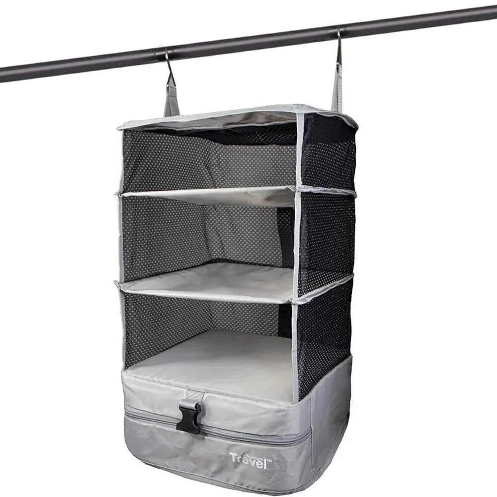 Grand Fusion Stow-N-Go Portable Hanging Travel Shelves, Packing Organizer / NEW